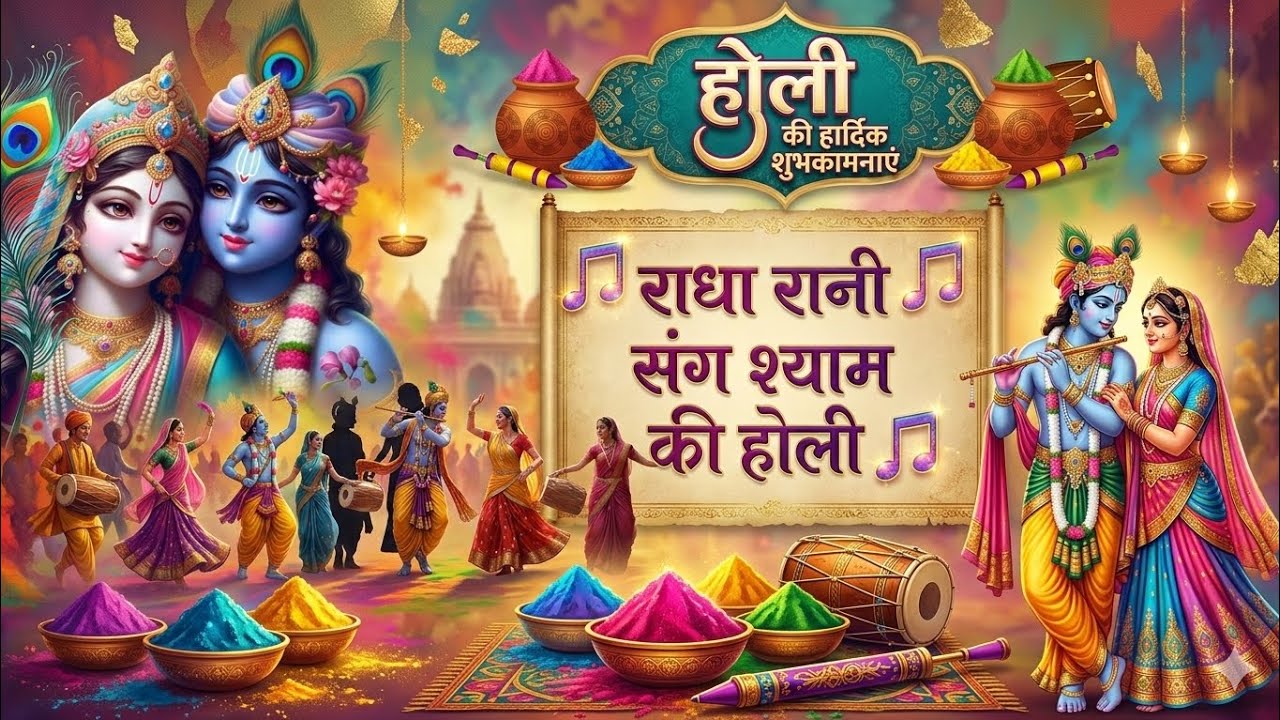 राधा रानी संग श्याम की होली!#holi #radhakrisnamasti #2026