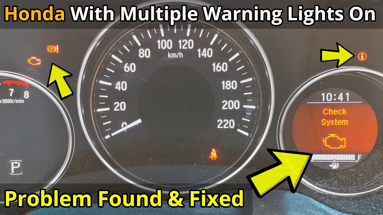 Multiple Warning Lights, Engine Management Check System, Parking Brake System Fault - Honda HR-V