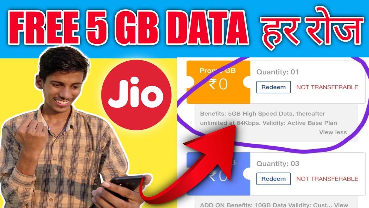 Jio Free Data  Today | Jio New Offer  | Jio Recharge Offer | How to get 5GB free data 2021