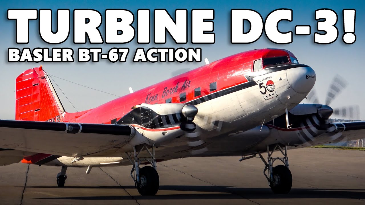 TURBINE DC-3s IN ACTION! Kenn Borek Air Basler BT-67s at Calgary Airport [4K]