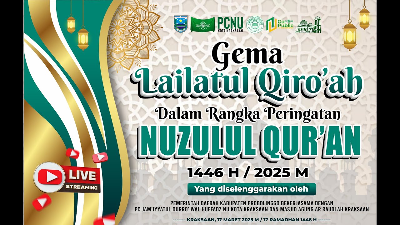 🔴LIVE LAILATUL QIRO'AH MASJID AGUNG ARRAUDLAH KRAKSAAN