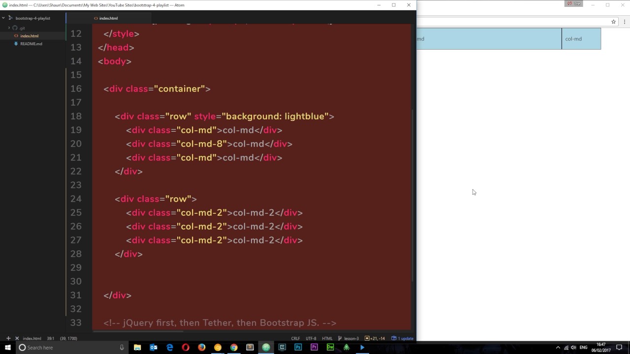 Bootstrap 4 Tutorial #6 - Flex Grid