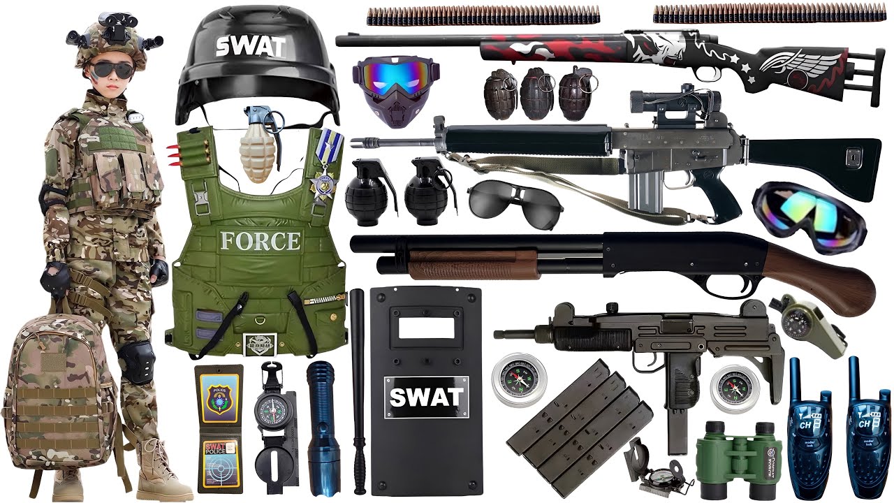 Special Forces Military Toy Gun Set Open Box, Hunting rifle,submachine gun,Delta Force tactical gear