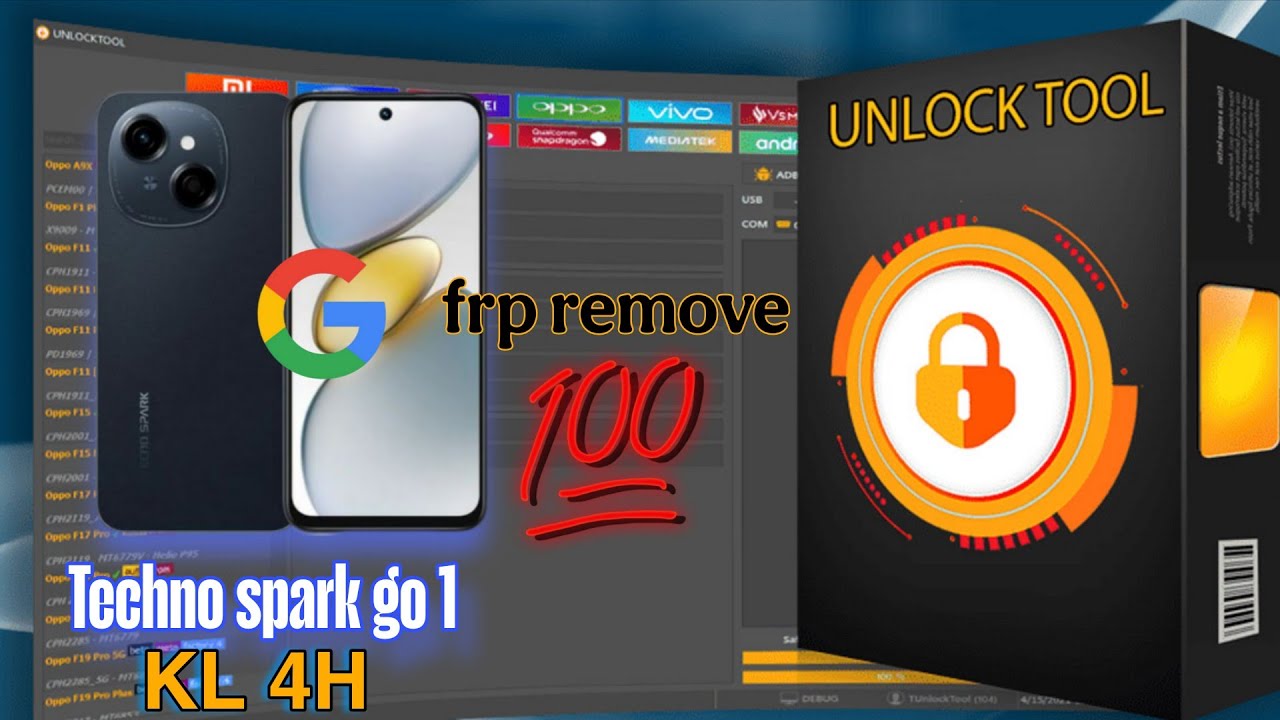 Remove frp bypass🔐 Techno spark go 1 KL4H in unlocktool 💯💥