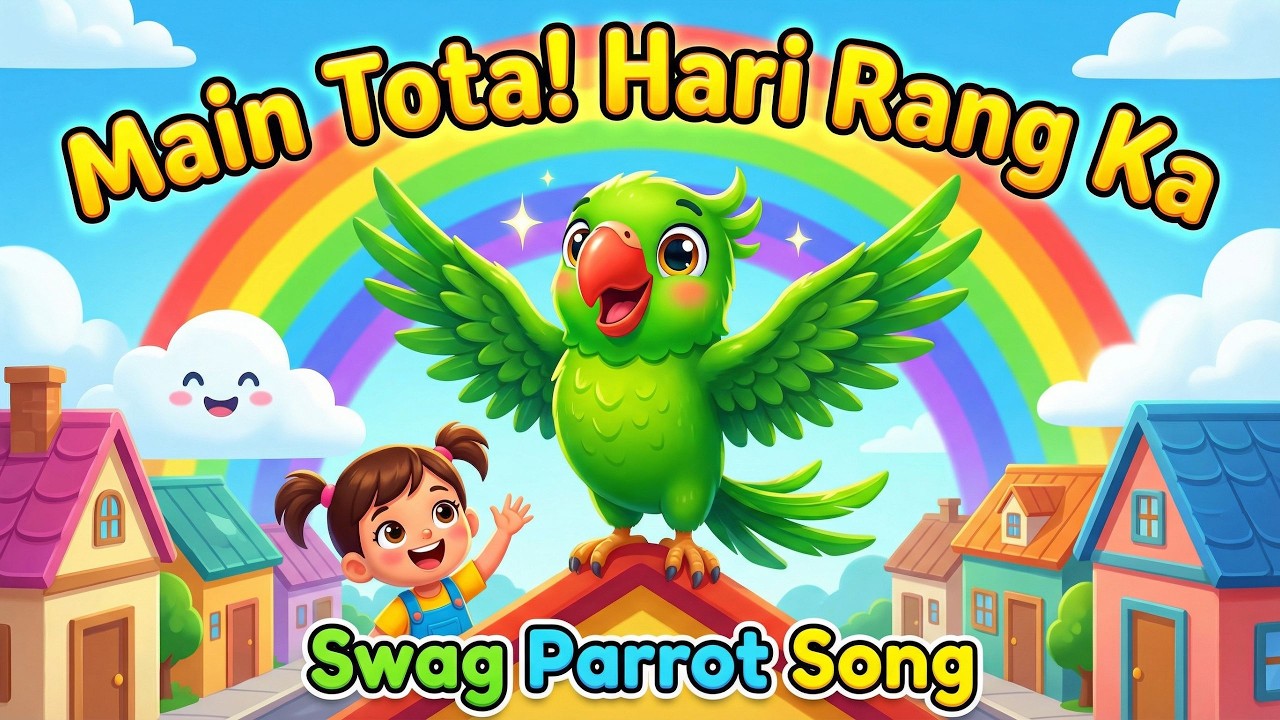 Main Tota Poem Song | Funny 3D Cartoon Kids Rhyme