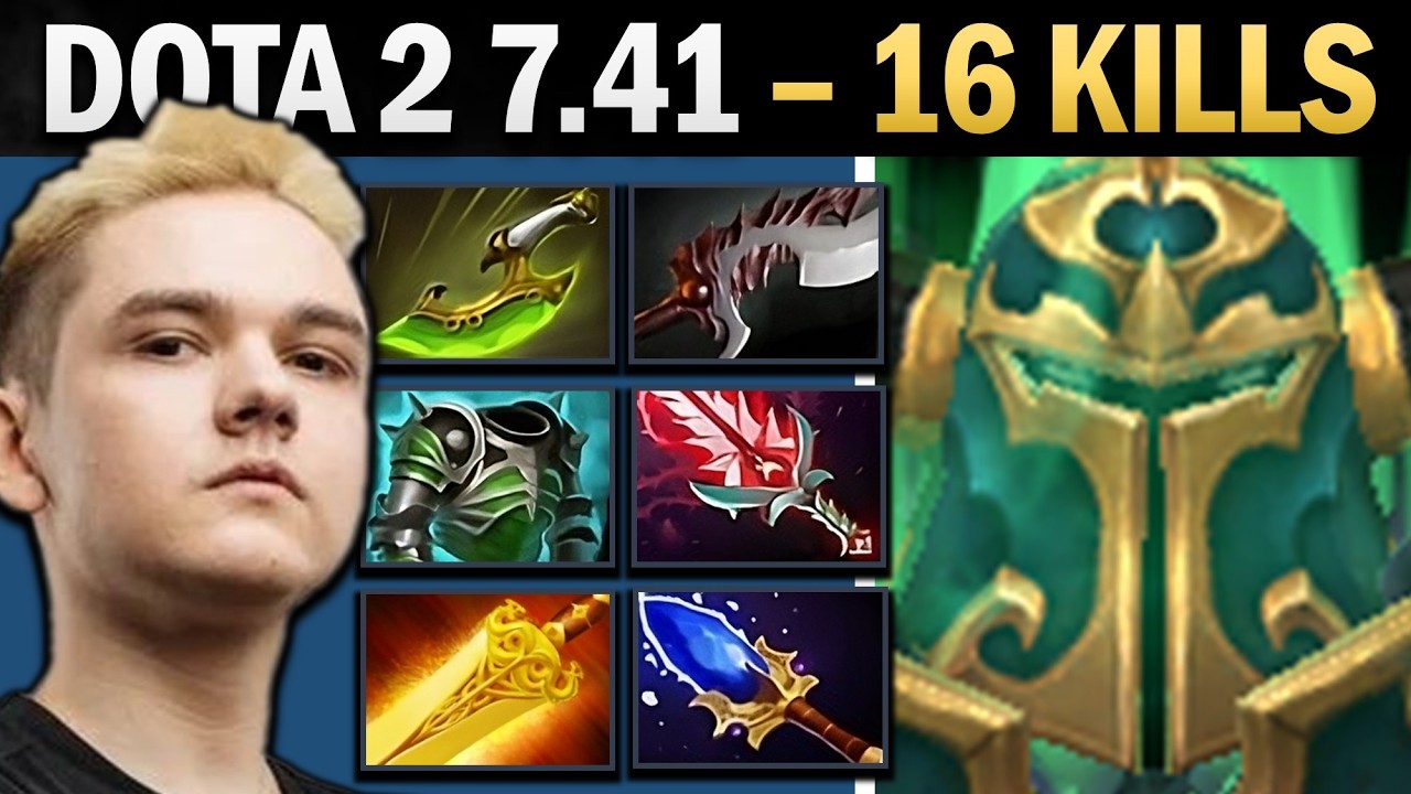 Wraith King Dota 2 7.41 with 16 Kills and Abyssal - Dota Gameplay