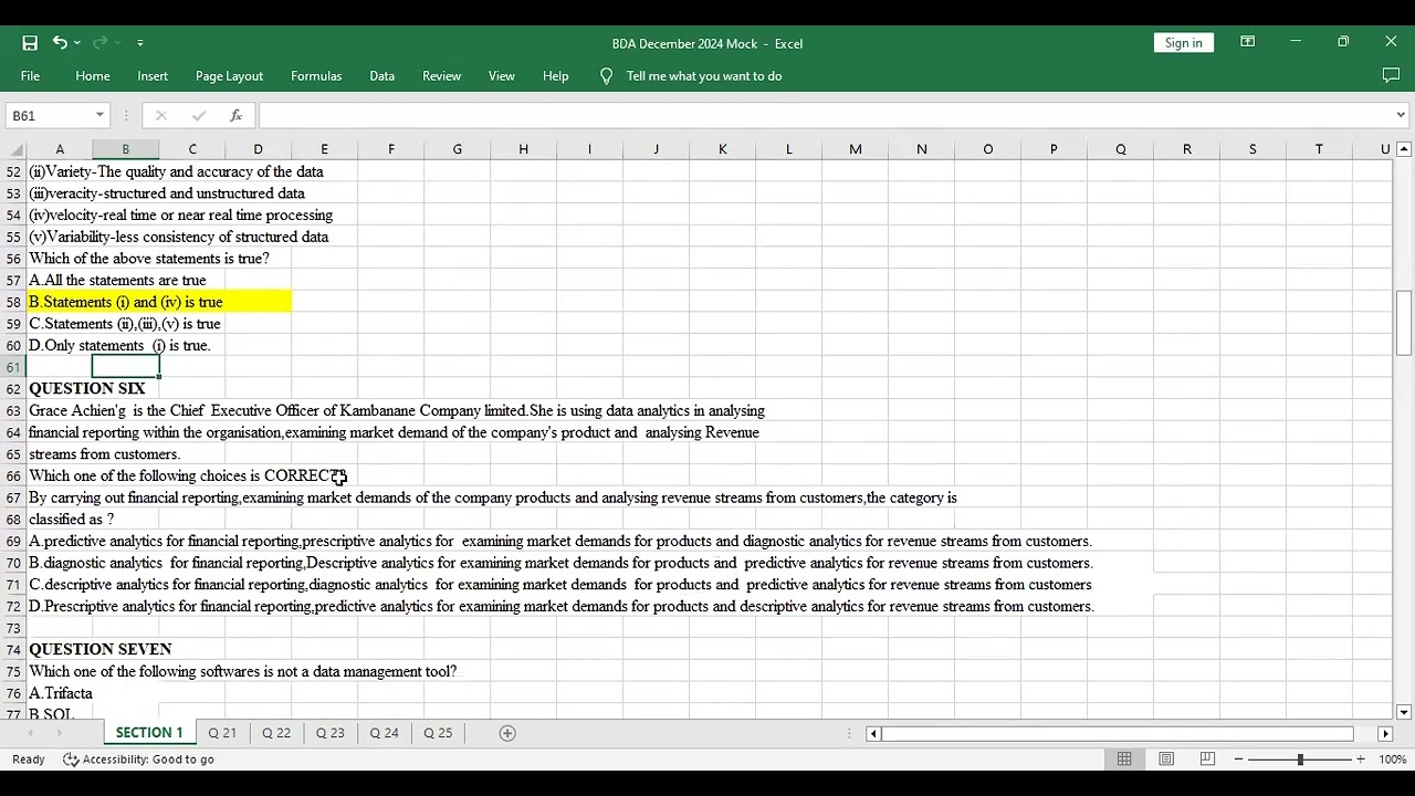 Business Data analytics-CPA (December 2024-Mock)-Section 1 Theory.