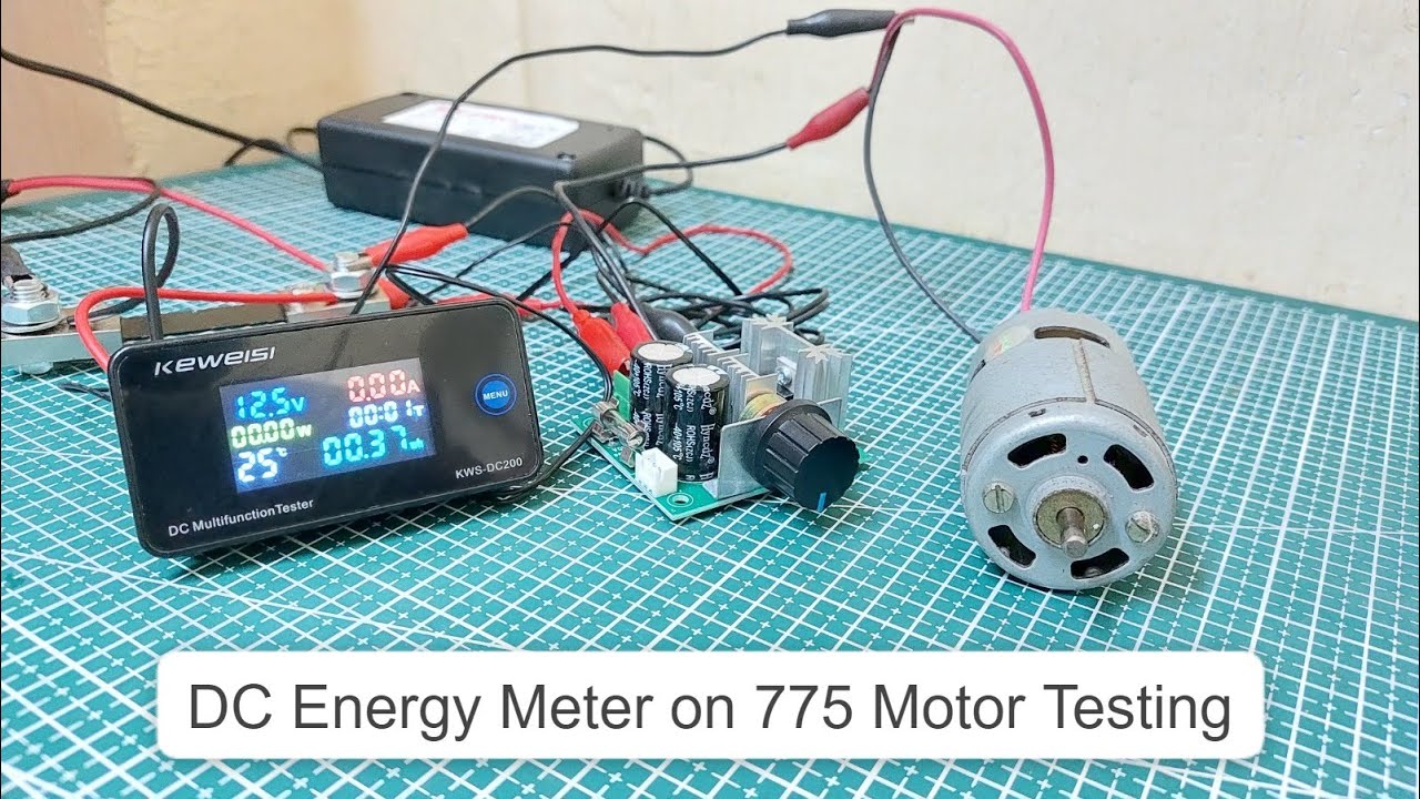 Energy Meter DC 775 Motor Power Calculation, 10A PWM Speed Controller Full connection Diagram