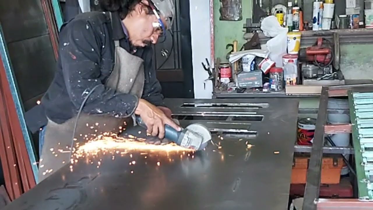 como hacer puerta de herreria minimalista de tambor