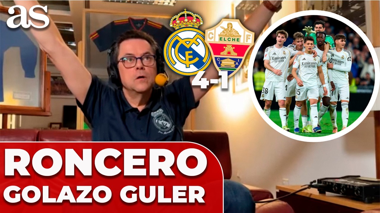 RONCERO SE RINDE a GULER con su GOL desde el MEDIO CAMPO | Real Madrid 4-1 Elche