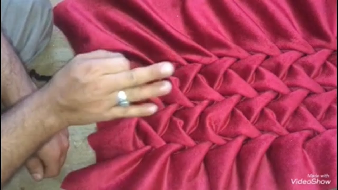 طريقة عمل غرز السموك غرز الضفيره واستخدامها فى تنجيد كرسى جميل غرز خلية النحل