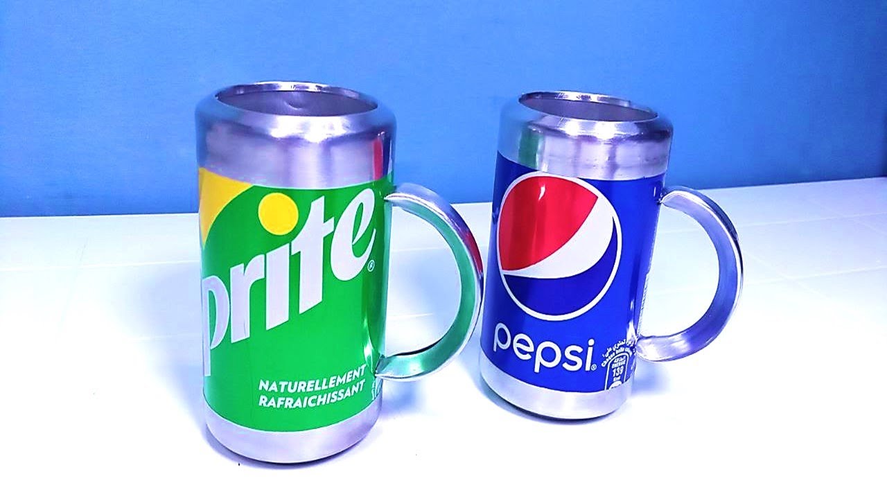 Как сделать потрясающие чашки с ручкой из банок из-под газировки pepsi