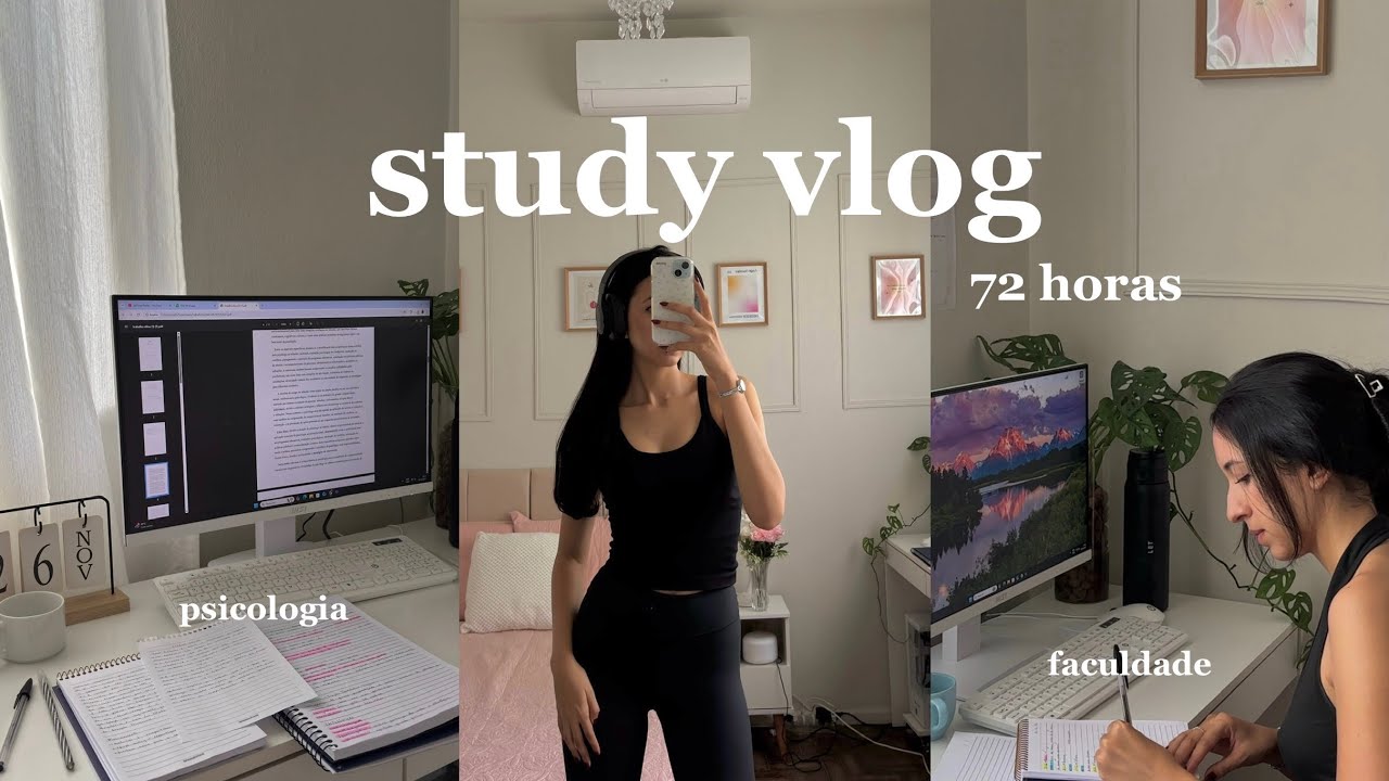 STUDY VLOG: 72 horas | fim de semestre, faculdade de psicologia, provas finais…