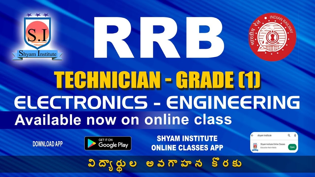 RRB TECHNICIAN | GRADE-1 | ELECTRONICS ENGINEERING | #shyaminstitute