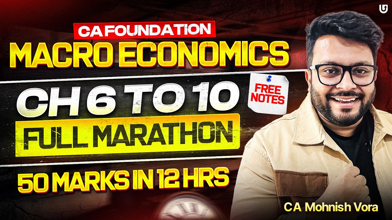 CA Foundation Economics Mararthon | Macro Chp 6 to 10 | Just 12 Hrs | CA Mohnish Vora (MVSIR)