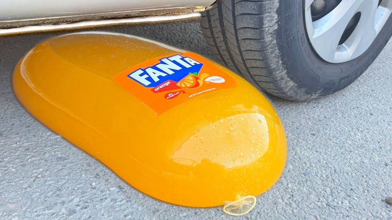 FANTA COCA COLA BALLOON VS CAR, Coca Cola Zero, PowerAde, Fanta, Sprite, Fruko and Mentos Diff Unde