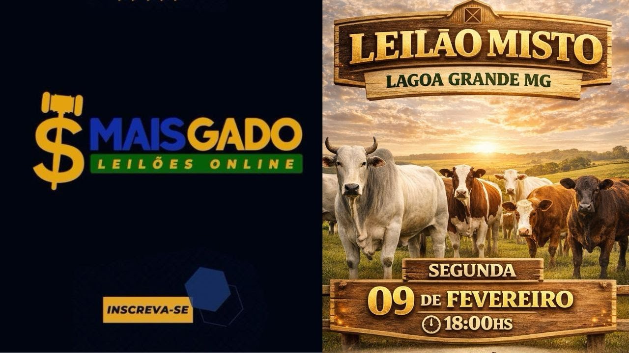 🐂🐄🐃 LEILÃO MISTO DE BOVINOS - LAGOA GRANDE/MG - MAIS GADO LEILÕES 🐂🐄🐃