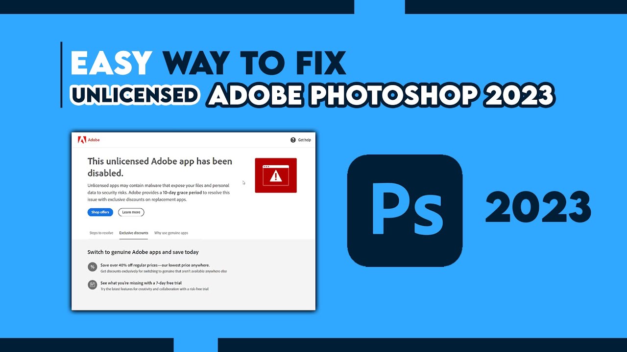 how to Fix Unlicensed Adobe Photoshop 2023