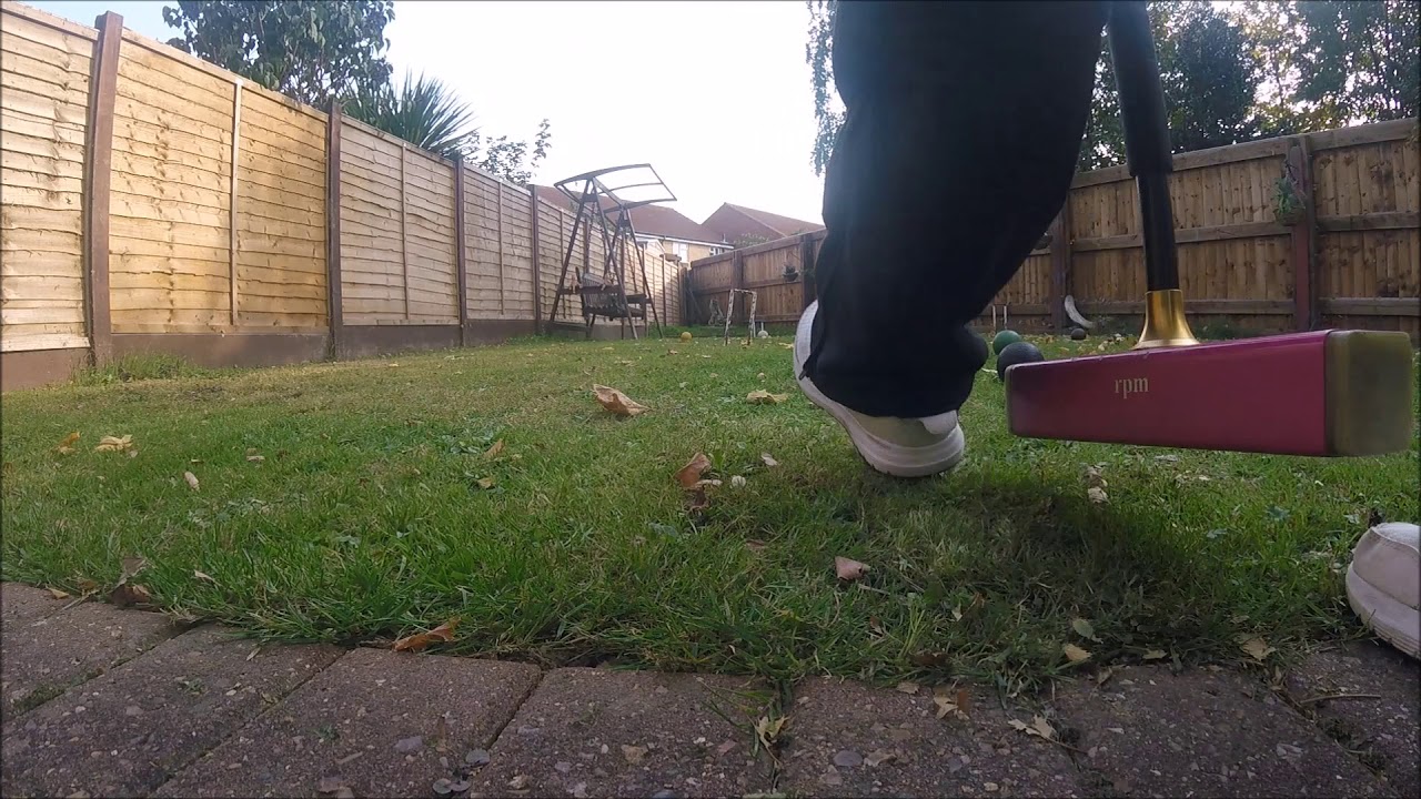 Croquet practice in the garden