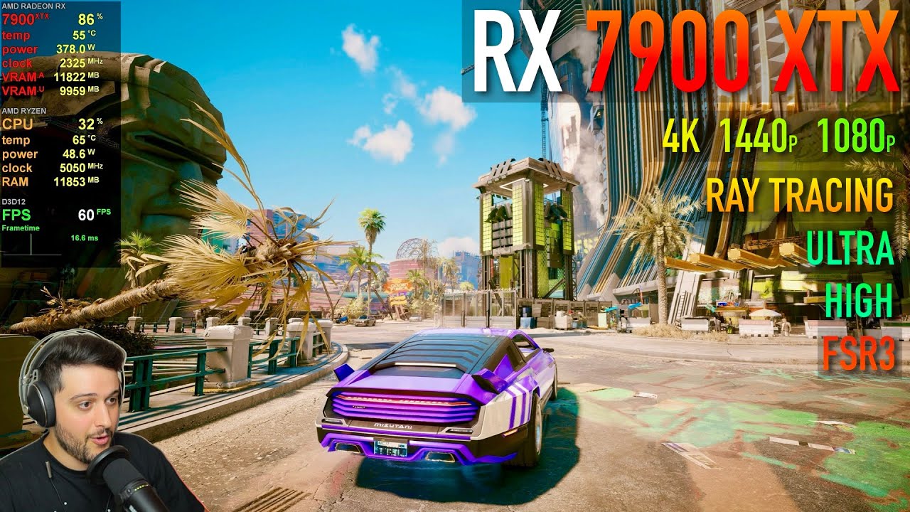 RX 7900 XTX - Cyberpunk 2077 & Phantom Liberty - High, Ultra, RT, PT, FSR3