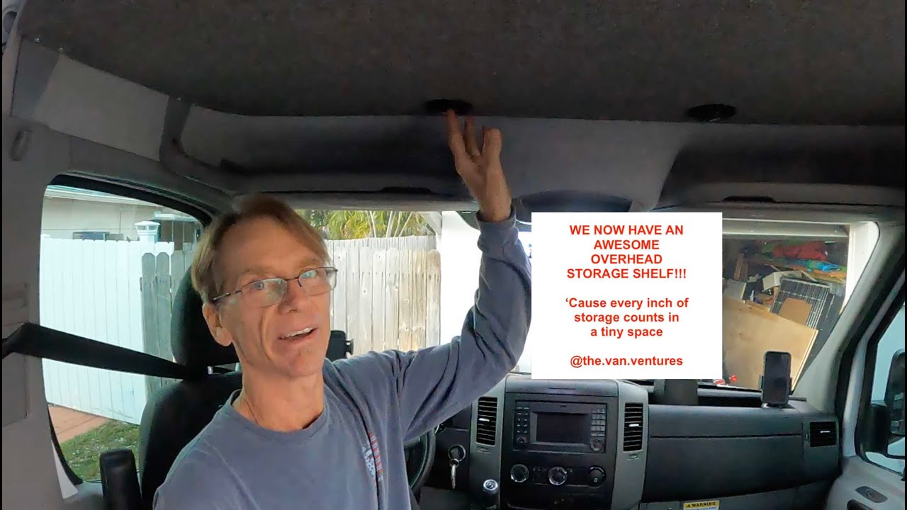 DIY Overhead Shelf build & Install - Sprinter camper van conversion