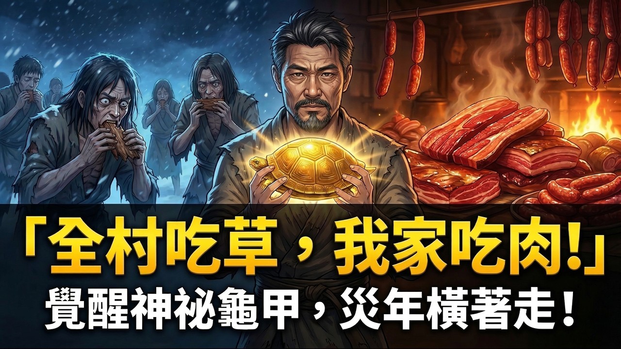 ✅️[一口氣看完] 全村餓到啃樹皮，我家頓頓大魚大肉？覺醒神祕龜甲精準狩獵，大雪封山我卻在家醃臘肉！  災年求生 | 歷史爽劇