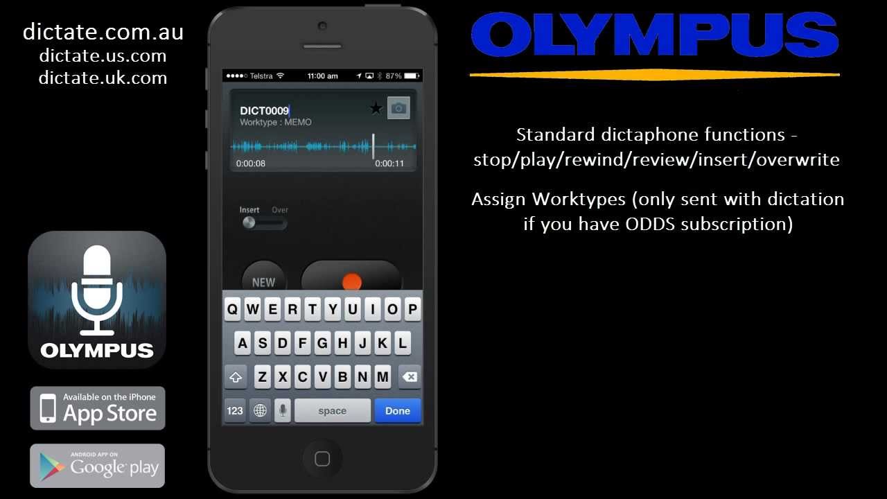 Olympus Dictation App Overview - iPhone & Android