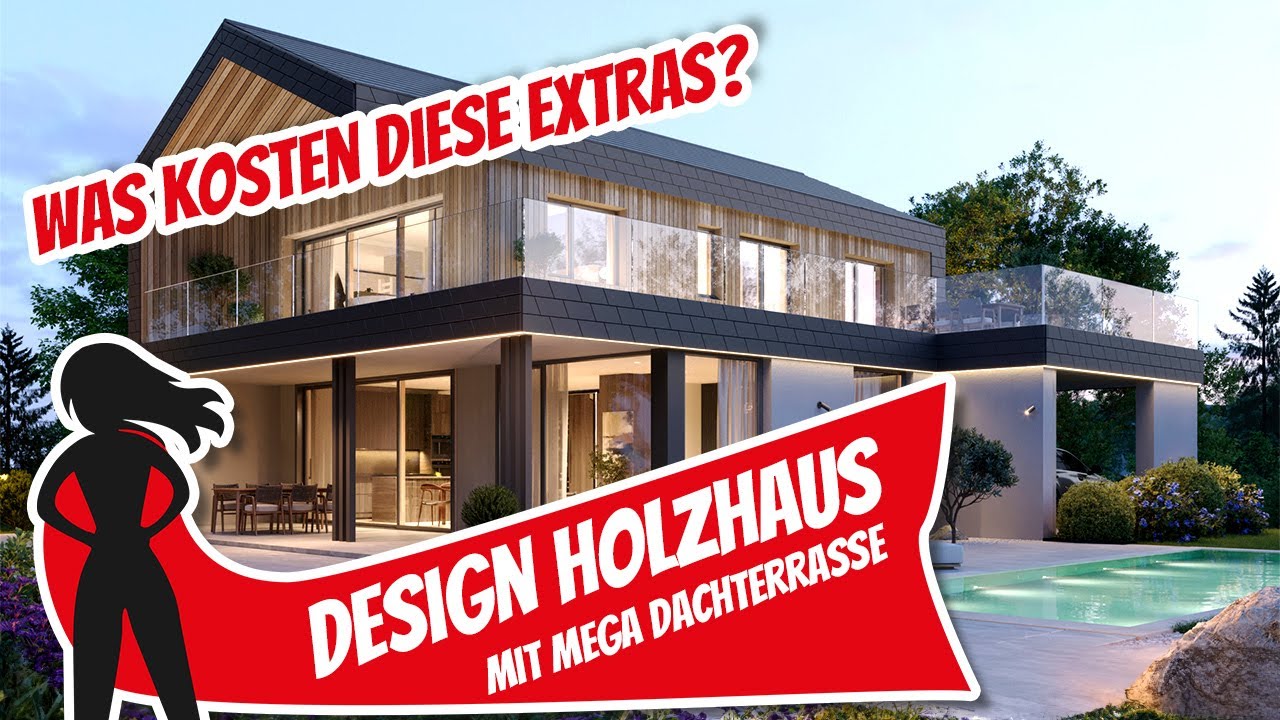 DESIGN HOLZHAUS mit MEGA DACHTERRASSE als Fertighaus | Elk Vision | Haustour | Hausbau Helden