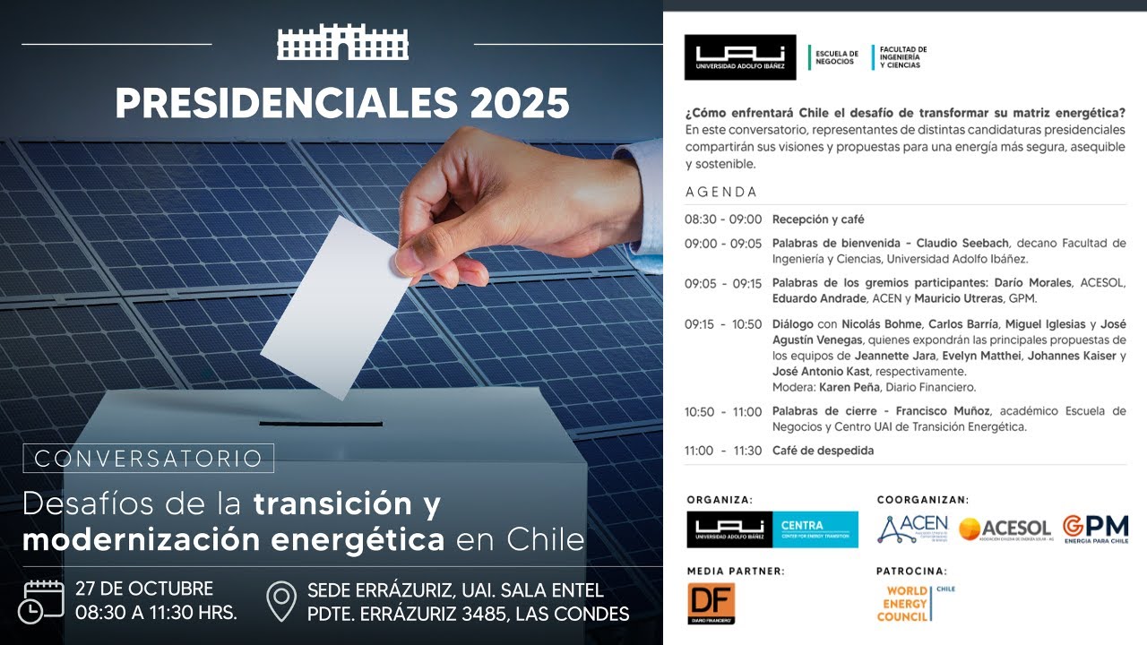 Conversatorio Presidenciales 2025: Desafíos de la transición y modernización energética en Chile