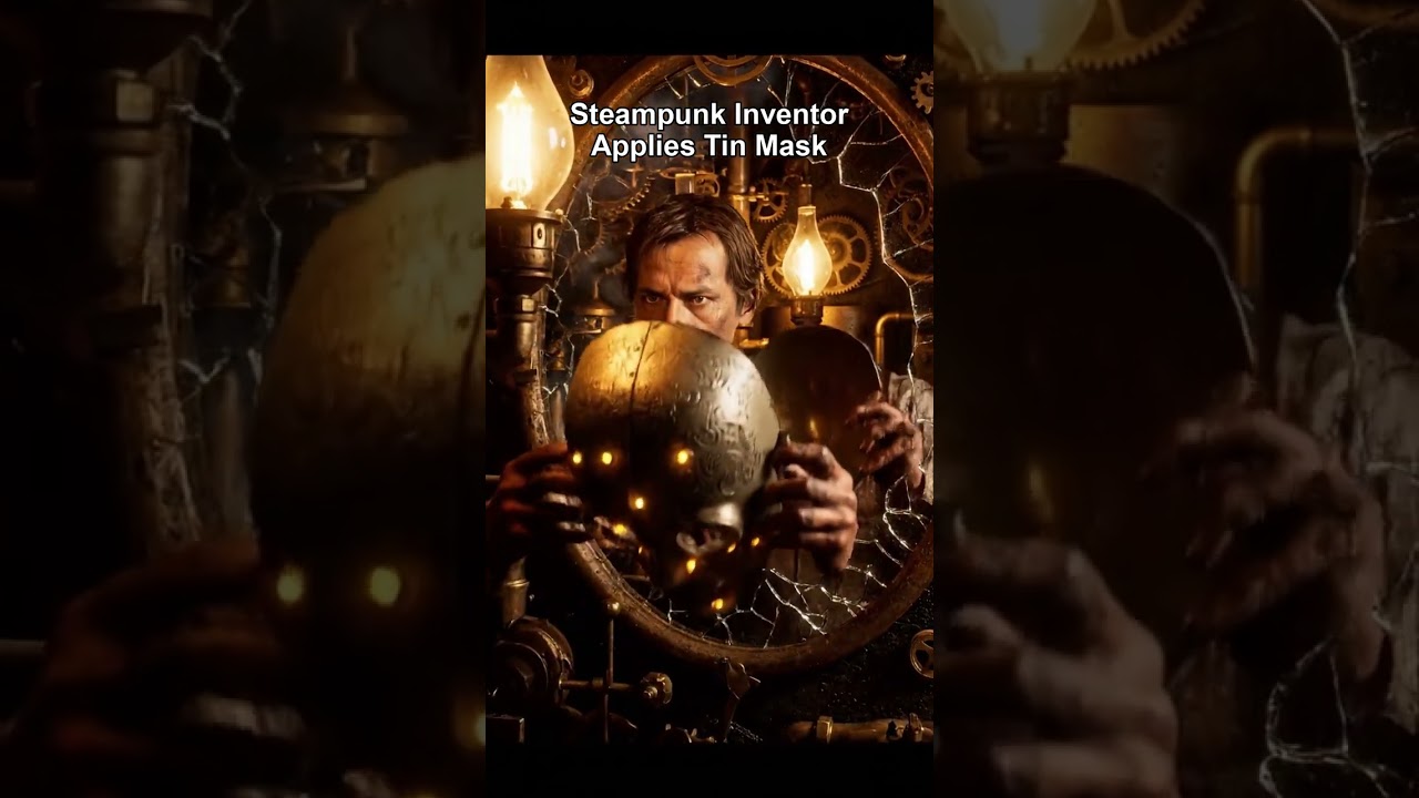 Steampunk Inventor Applies Tin Mask