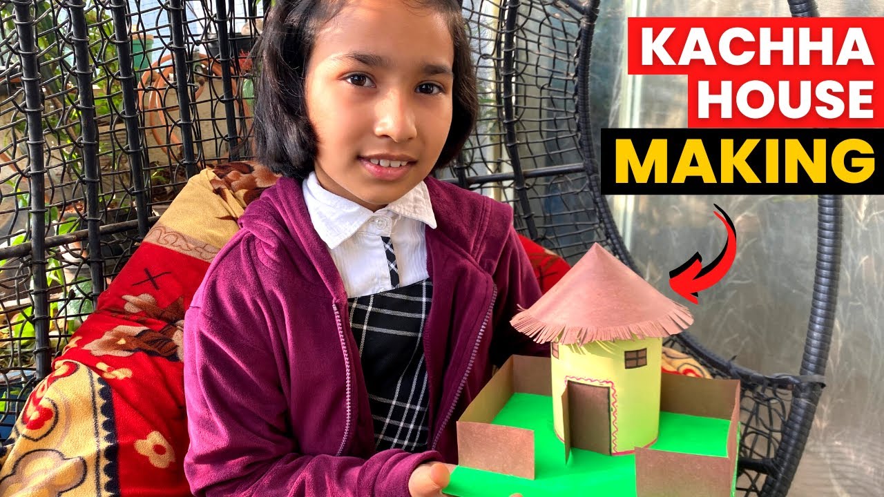 Hut Model For School Project | Kutcha House Model | CardBoard House | Best out of Waste | Easy DIY