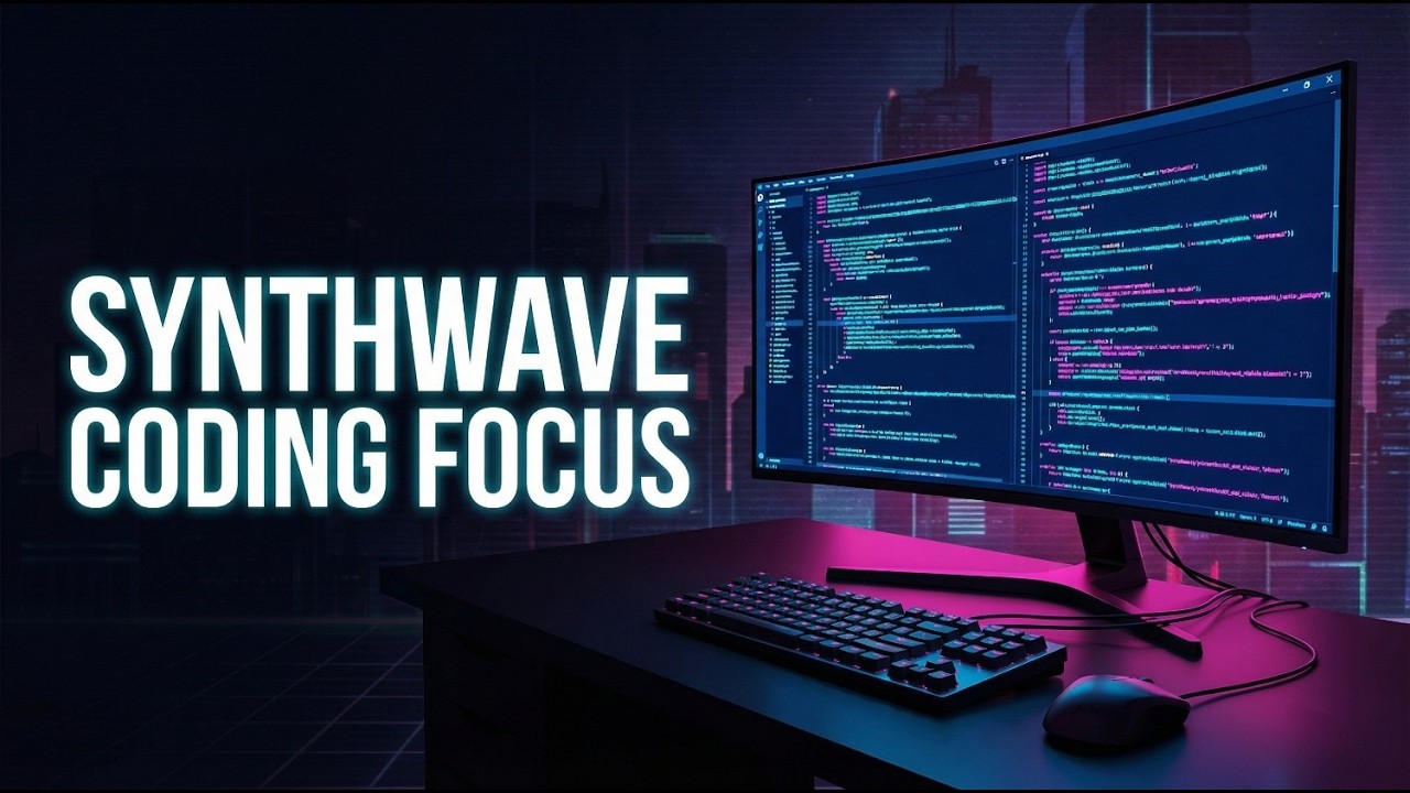2 Hour Synthwave Coding Music ⚡ Developer Focus Mode (No Distractions)