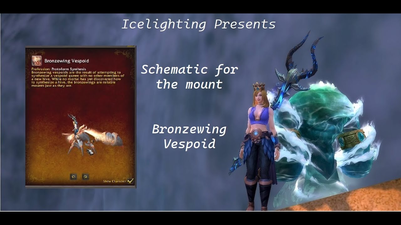 Bronzewing Vespoid - Flying mount schematic - Resonant Peaks - Gravid Repose - Zereth Mortis