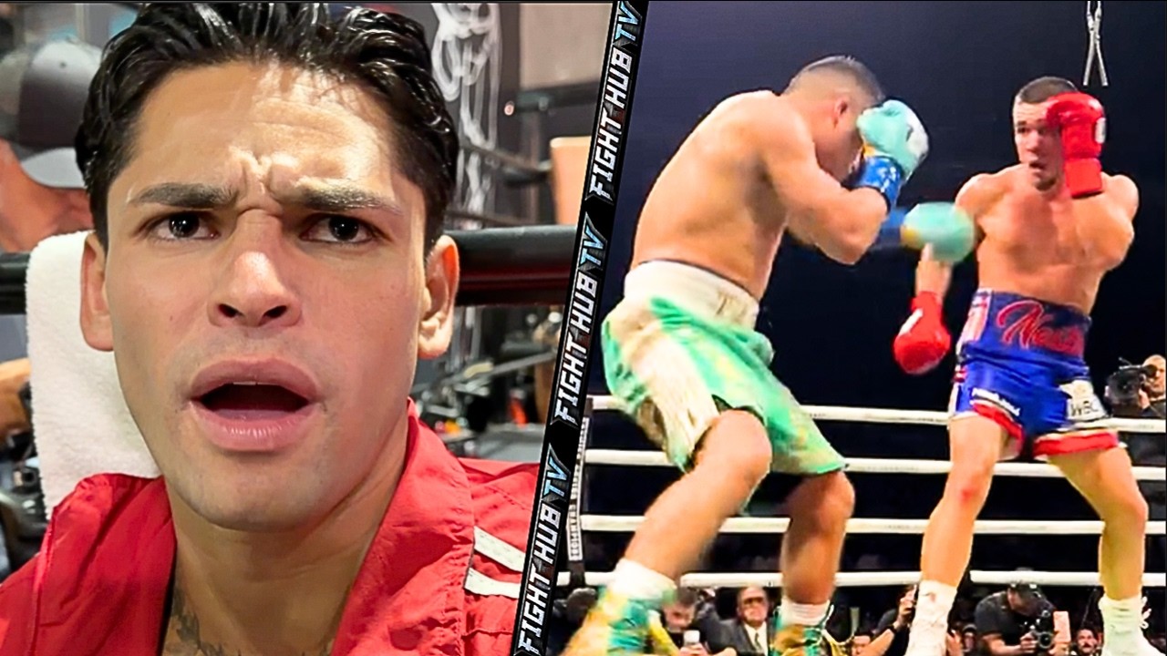 Ryan Garcia REACTS to Pitbull KO win vs Nestor Bravo!