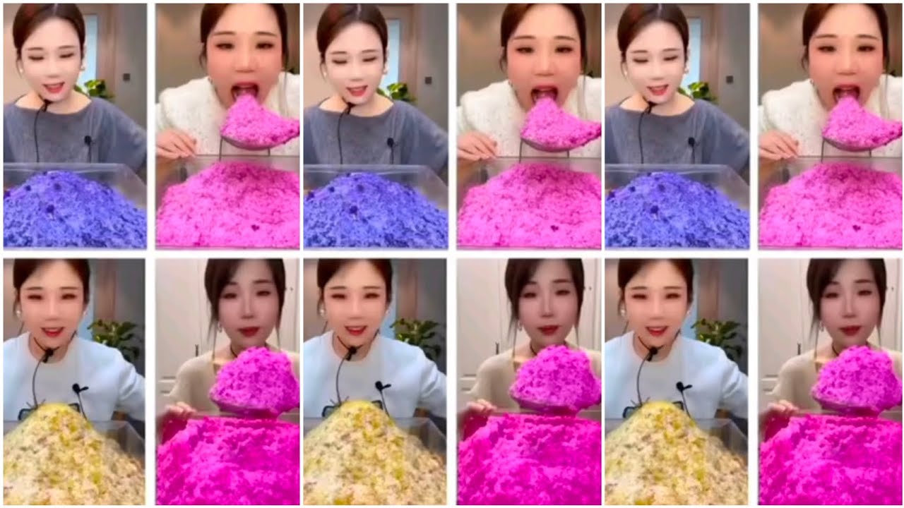 ||YY'S BIG SPOONFUL OF ICE EATING FROM BIG SQUARE CONTAINER ONLY BITES COMPILATION||