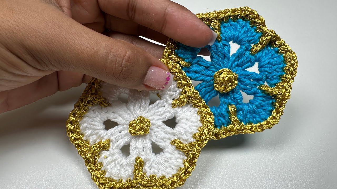 Flor de crochê Royal simples retangular aula passo a passo completa