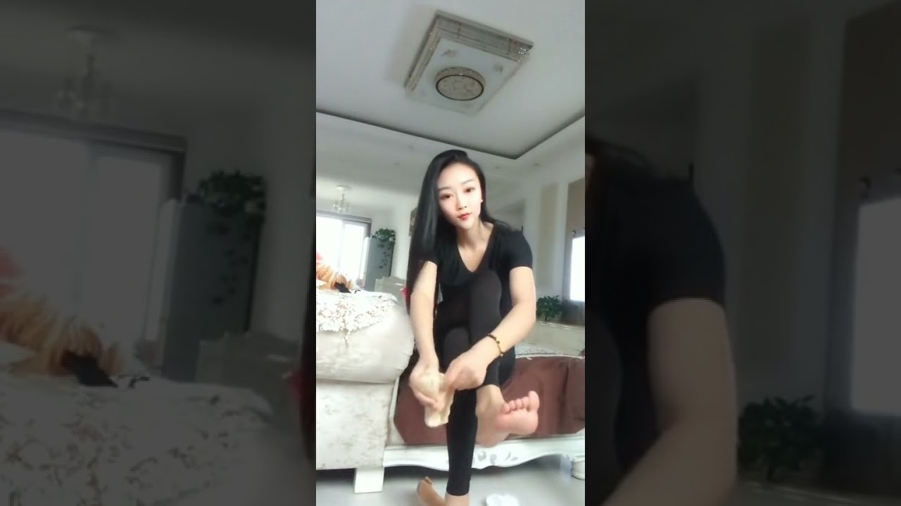 she puts on low ped socks