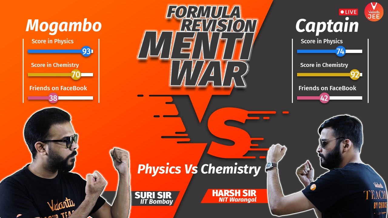 Formula Revision Menti War ⚔️| Physics Vs Chemistry | Class 11 | Suri Sir Vs Harsh Sir | Vedantu JEE