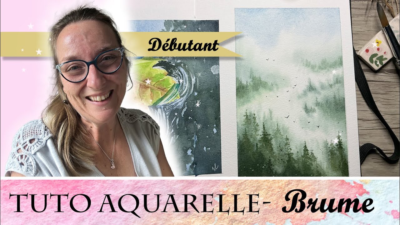 Forêt de sapins dans la brume | Aquarelle débutant avec Virginie Lucas Vinnylu Création