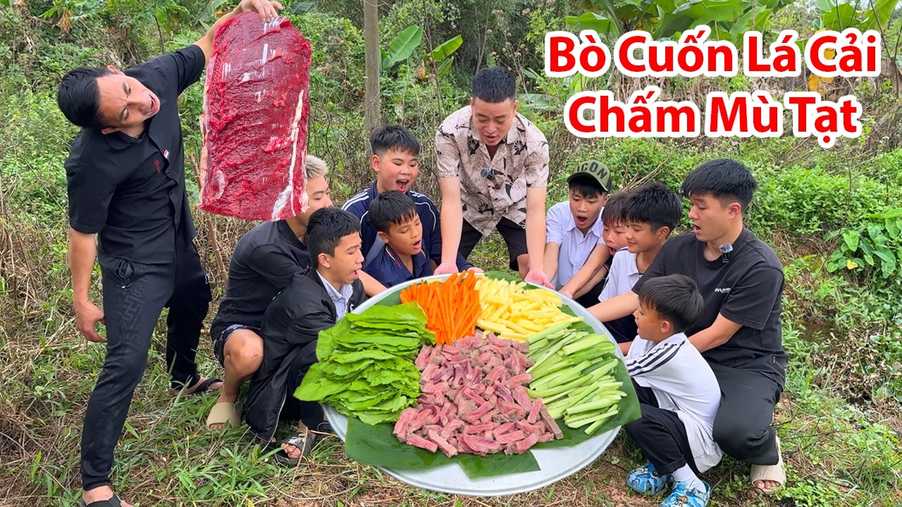 Hữu Bộ | Cười Không Ngậm Được Mồm Với Món Bò Cuốn Lá Cải Chấm Xì Dầu Mù Tạt