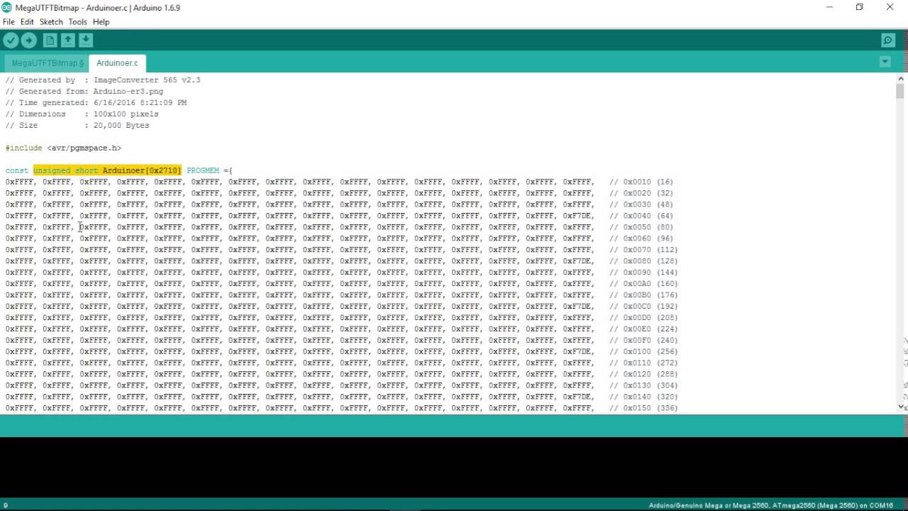 Arduino Mega Draw bitmap on 3.2