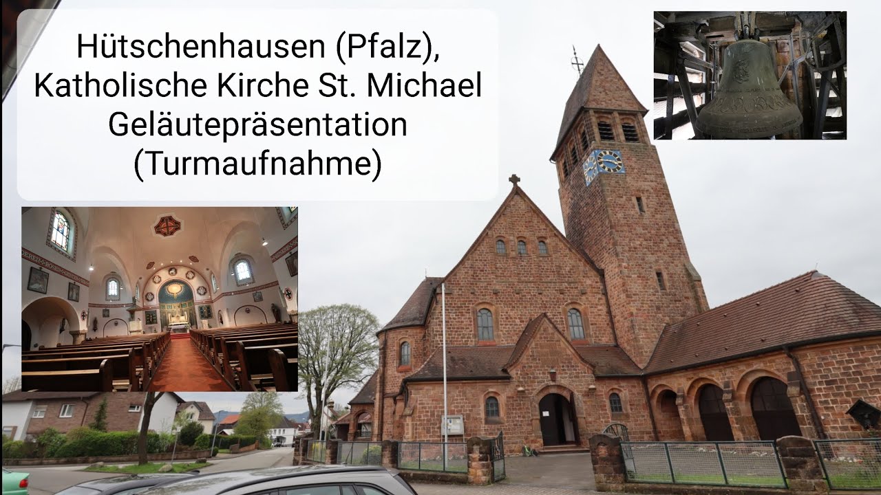 Hütschenhausen (Pfalz), Katholische Kirche St. Michael, Geläutepräsentation (Turmaufnahme)