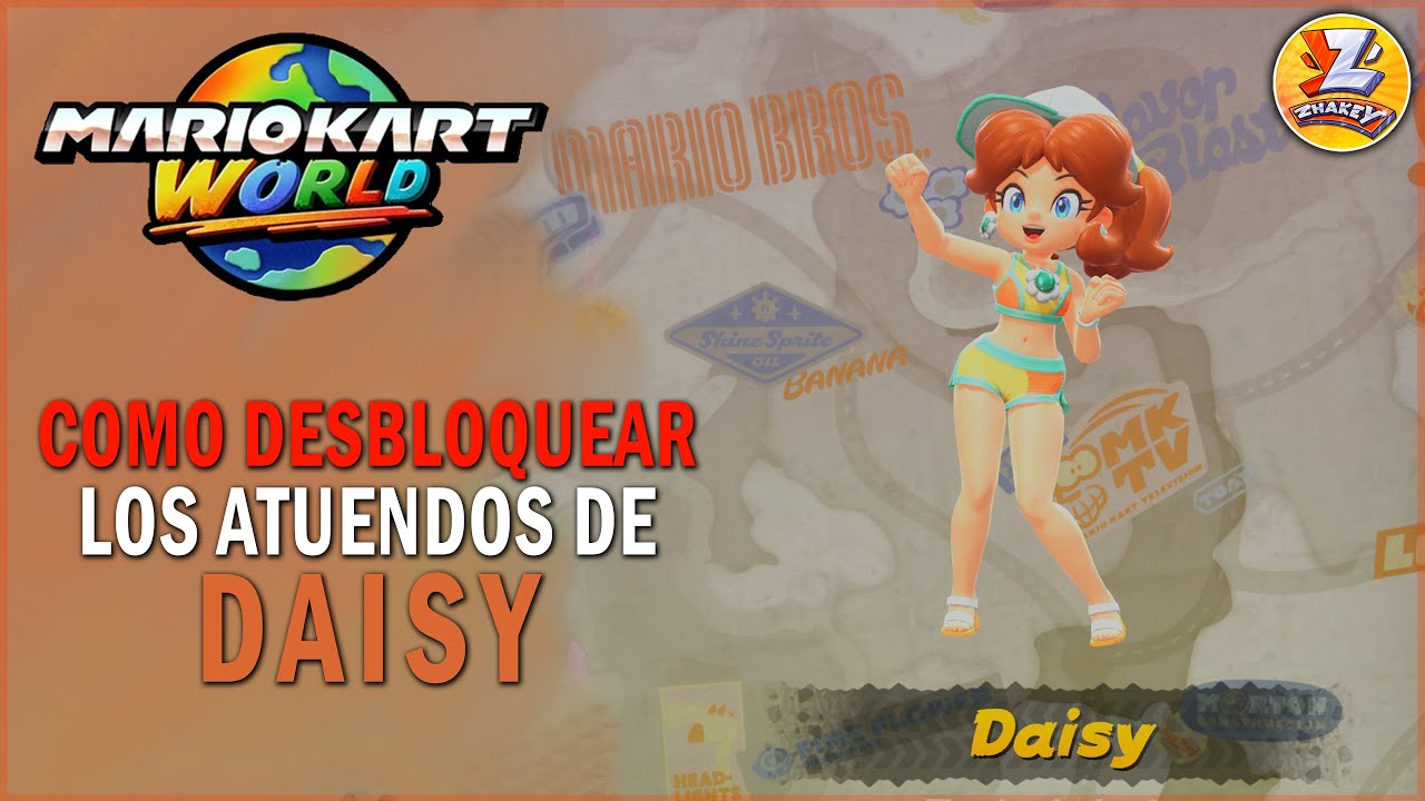Mario Kart World - Como desbloquear a DAISY y conseguir todos sus atuendos / Trajes / Skins