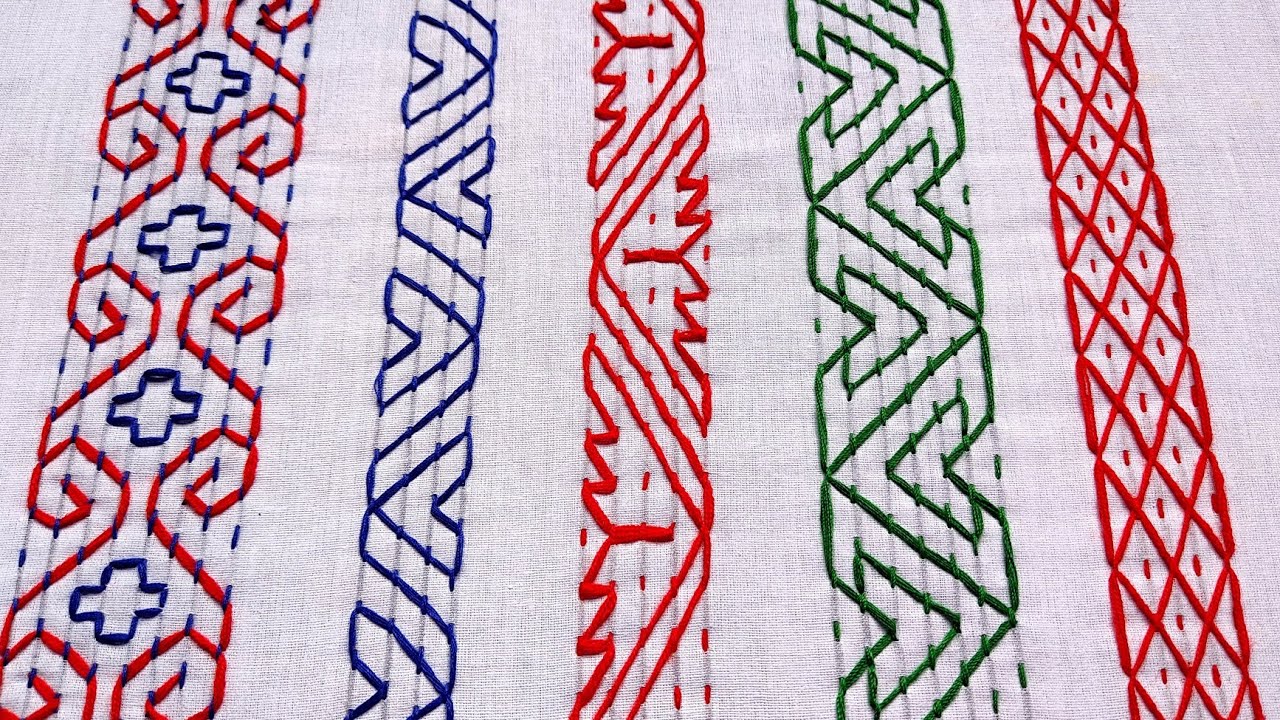 Beautiful Nakshi Kantha border designs / নকশী কাঁথার বর্ডার লাইন / embroidery designs / Nakshi Katha