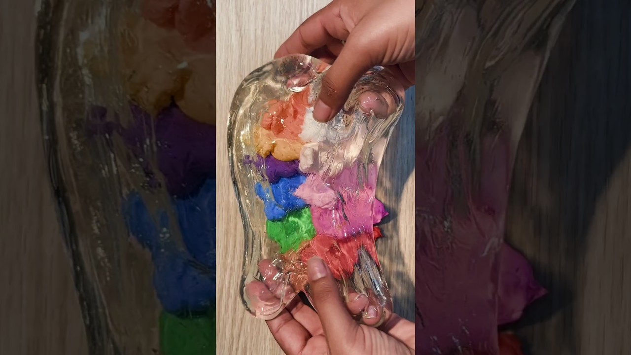 Mixing Clay Into Slime 🌈 #asmr #satisfying #shorts