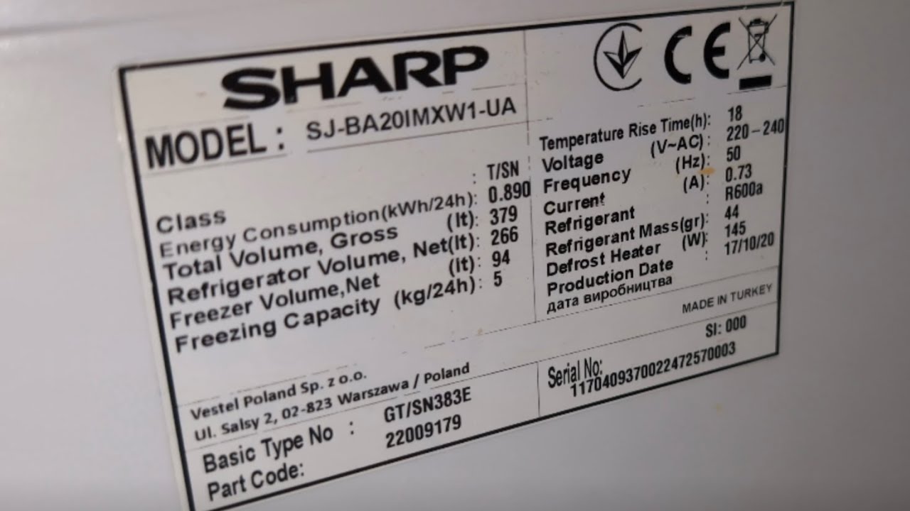 Sharp SJ-BA10IMXW1 Утечка