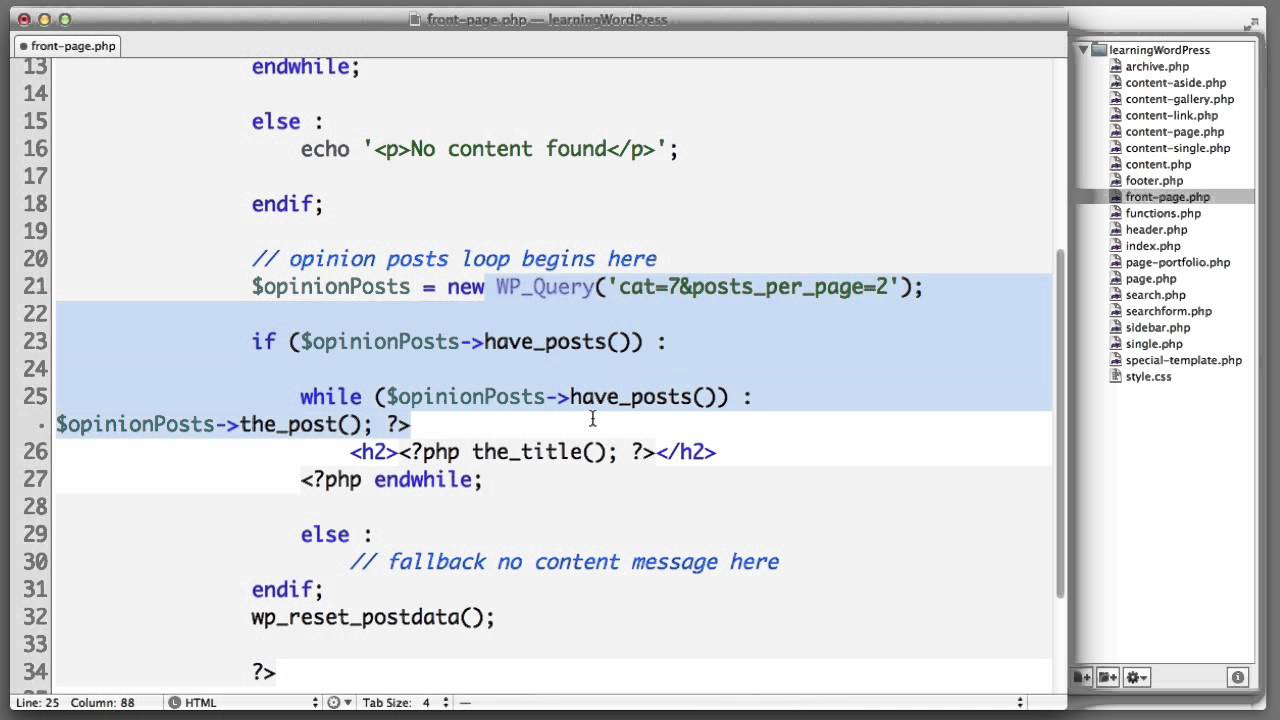 WordPress Custom Loop WP_Query Tutorial