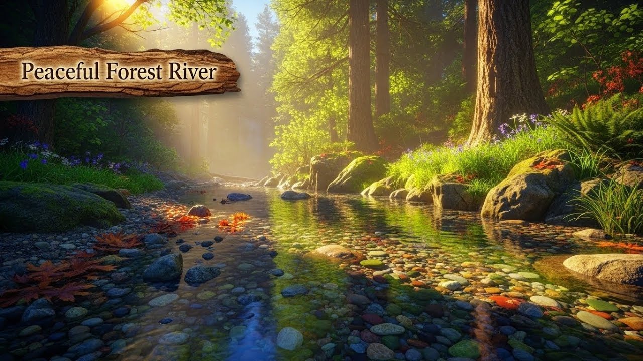 Peaceful River Sound Ambience 🌊 Gentle Flowing Water for Deep Sleep and Relaxation #610