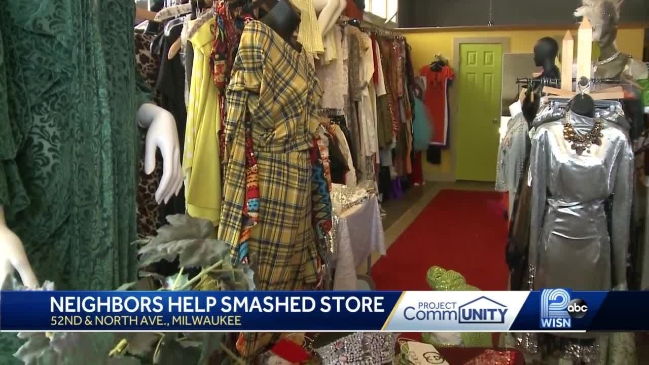 Neighbors help business owner after shop damaged during protests