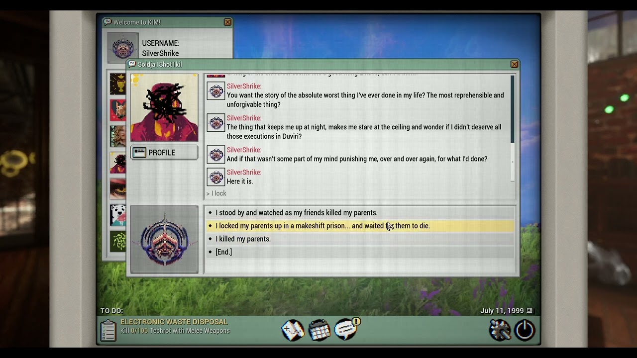 Warframe 1999: Quincy calling in favours to make me him hate the Drifter - wrong/prison/balls